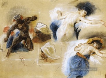  romantische Galerie - Skizze für den Tod von Sardanapalus romantischem Eugene Delacroix
